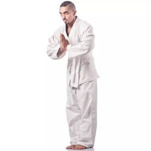 Combinaisons d'entraînement de kimono de BJJ pour hommes adultes, 100% coton, logo personnalisé sur le devant, tissu de 500 g, respirant et à séchage rapide - Product Image 4
