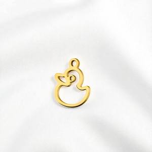 Breloques bébé canard en argent sterling faites à la main pendentif personnalisable pour la fabrication de bijoux - Product Image 6