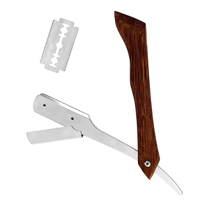 Navajas de Afeitar Profesionales Más Vendidas, de Acero Inoxidable de Alta Calidad, Mango de Madera, Hoja de Doble Filo, Color Personalizado - Product Image 1