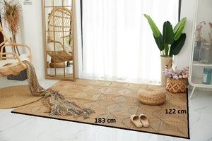 Nouveau design fait à la main jonc de mer cosse de maïs tapis de porte naturel sûr osier salle de bain cuisine tapis de sol maison articles tissés décoratifs - Product Image 3