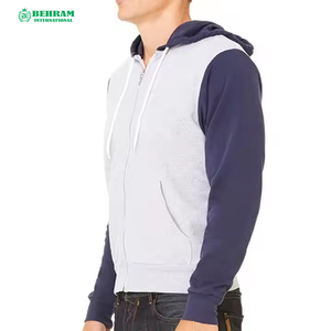 Sweat à capuche zippé pour homme de haute qualité, 100% coton molletonné/éponge française, respirant, séchage rapide, faible MOQ, mode hiver - Product Image 2