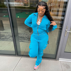 สเวตเตอร์มีฮู้ดพิมพ์ลายยูนิเซ็กซ์ชุดวิ่ง2ชิ้นชุดวอร์มขนแกะสำหรับฤดูหนาว - Product Image 3