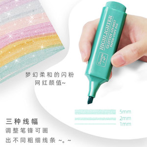 <span class=keywords><strong>Guangna</strong></span> 6627 8/ensemble stylo surligneur de couleur métallique Morandi pour fournitures scolaires de papeterie - Product Image 4