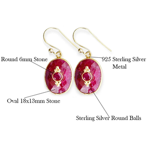 925 Sterling Silver Womens Fantaisie Lunette Dangle et Drop Boucle D'oreille avec Labradorite Gemstone Plaqué Or Ovale Forme Ronde Bijoux - Product Image 3