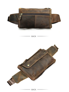 Bolso Bandolera de Piel Auténtica Hecho a Mano, Estilo Vintage, Personalizable, Color Gris Oscuro, para Hombre y Mujer - Product Image 2