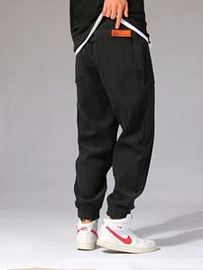 Pantalones de Chándal de Lana para Motocicleta, Cálidos para Otoño e Invierno, Pantalones Deportivos de Forro Polar Técnico para Hombre, Pantalones Casuales Holgados, Resistentes al Viento, Ecológicos, Estilo Japonés - Product Image 2