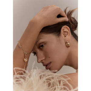 Colgante de Corazón Acanalado Pequeño con Diamantes, Elegante Adorno para Colección de Pendientes y Collares Pequeños - Product Image 2