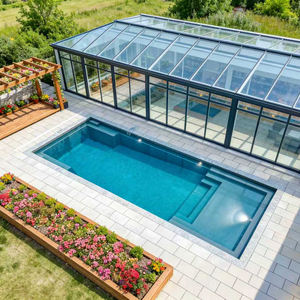 Piscine en fibre de verre à faible entretien, piscine enterrée de jardin avec bancs résistants aux UV, longue durée de vie, résistante à la corrosion - Product Image 4