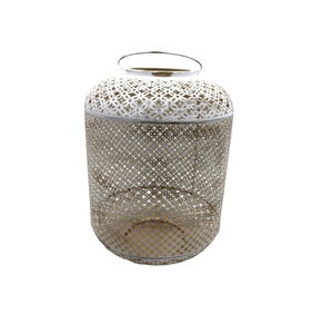 Diseño impresionante Hierro decorativo Tamaño estándar Linterna Color blanco mate Portavelas moderno y elegante para la decoración del hogar - Product Image 6