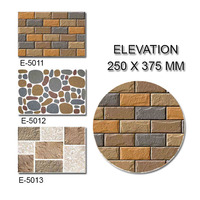 Carreaux muraux en céramique modernes décoratifs 250x375mm, surface brillante antidérapante pour usage intérieur/extérieur