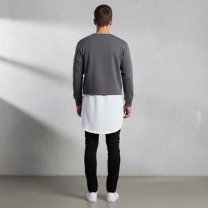 Sweat-shirt court à col ras du cou en molleton de coton épais pour homme, coupe classique, style streetwear, idéal pour l'hiver et la superposition - Product Image 6