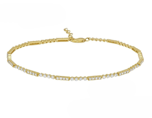 Crafted in S925 <b>Silver</b> Gold Plated Moissanite Diamond Studded Tennis <b>Bracelet</b> <b>for</b> Men Women Designer Jewelry Gift Party - Product Image 1