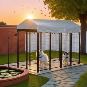 Moderna cuccia per cani all'aperto resistente gabbia per cani Pet casa recinzione in acciaio zincato cane Playpen cucciolo penna penna esercizio - Product Image 4