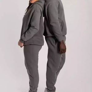 เสื้อมีฮู้ดแบบสวมหัวไม่มีลายเรียบใส่ได้ทุกเพศกระเป๋าด้านข้างผ้าฝ้าย100% ขนาดใหญ่กว่าปกติเสื้อมีฮู้ดสำหรับผู้ชาย - Product Image 4