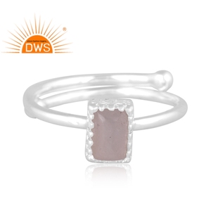 Vente chaude Fine Sterling Silver Naturel Gris Lune Pierre Gemme Bague Empilable Fabricant De Bijoux Personnalisé - Product Image 3