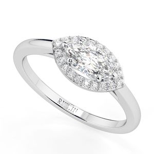 1.50 CT Marquise cut Diamond Halo Bague de fiançailles pour femme - Product Image 4
