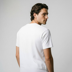 T-shirt décontracté pour homme, coupe classique, en polyester/coton tricoté, imprimé numérique, col rond, style streetwear, écologique - Product Image 5