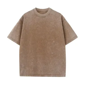 Camiseta de satén lavado ácido para hombre hecha a medida al por mayor camisetas de algodón elegantes de nuevo diseño con colores y tamaños personalizados OEM - Product Image 1