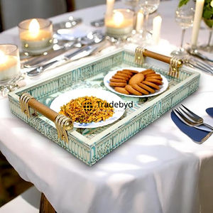 Bandeja de madera MDF pulida Tradebyd Hermosa bandeja decorativa para hoteles, cafeterías y restaurantes - Product Image 1