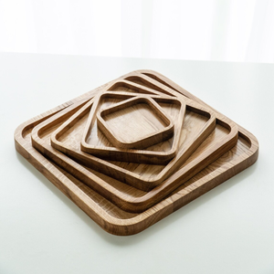 Plateau de service carré en bois écologique Vente en gros Accessoire Snack Assiette Logo laser Usine directe Vietnam Bon prix pour l'Europe - Product Image 1