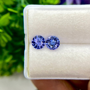 Piedra preciosa azul facetada limpia de lupa de forma redonda de araña de tanzanita natural para la fabricación de joyas - Product Image 5