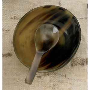 Bol à salade en corne de buffle véritable, écologique, de qualité supérieure, style zen asiatique, technique personnalisée pour servir des fruits à la maison - Product Image 1