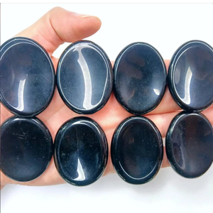 ฮวงจุ้ยและนางฟ้าคริสตัลเคลือบเงาอัญมณีสีดำบำบัดแบบออบซิเดียนสำหรับปาล์มกังวลคริสตัลหินกังวล - Product Image 4
