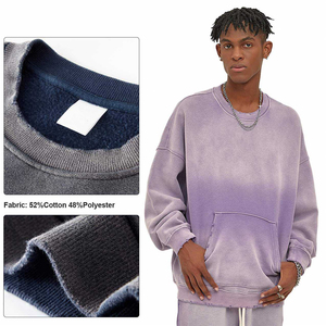 Conjunto de Sudadera Unisex de Alta Calidad, 360 Gramos, Algodón, Cuello Redondo, Estilo Desgastado, Logotipo Personalizado Impreso, Talla Grande, Ropa de Calle de Invierno, Felpa - Product Image 3