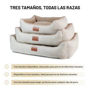 Ensemble de lit pour chat et chien à double usage pour l'hiver, chauffant, avec housse amovible, lavable en machine, rembourrage en fibre de polyester, toucher doux et moelleux, aspect lin épais - Product Image 3