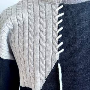 Nouveauté pull patchwork pour hommes pull en blocs de couleurs pull torsadé pull surdimensionné - Product Image 5