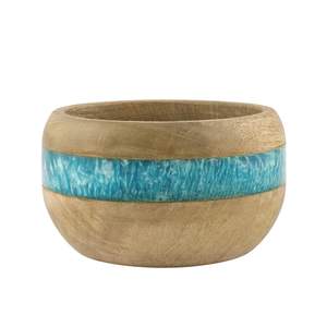 Tazón de Servir Moderno de Resina y Madera Ecológica Hecho a Mano y Personalizado, de Alta Calidad, para Fiestas, Centro de Mesa Elegante de Madera Natural - Product Image 1