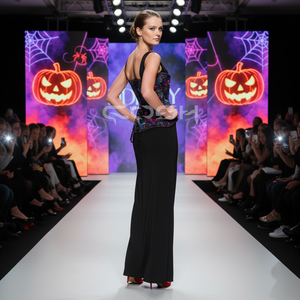 Underbust Acier Désossé Respirant Satin Taille Formation Gothique Halloween Multi Chauve-Souris Imprimé Corset Cosh International | Mix Tailles Mix Mix - Product Image 5