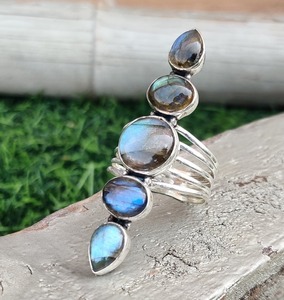 Anillo de Compromiso Minimalista para Mujer, Plata de Ley 925, Ópalo, Engaste de Puntas, Hecho a Mano, Regalo de Amor - Product Image 3