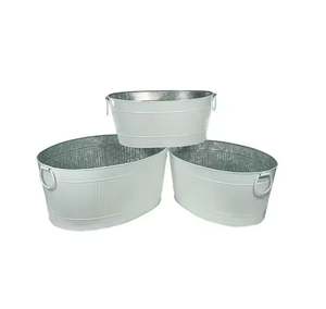 Jardinières galvanisées Pots de fleurs avec poignées pour la maison Salon Balcon Décor Conteneur d'herbes à prix attractif - Product Image 4