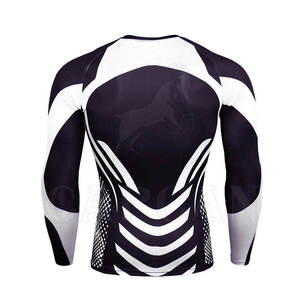 Meilleures ventes de vêtements de sport élégants pour hommes, protection contre les éruptions cutanées, longue compression, tissu de course à pied avec patchs personnalisés pour MMA - Product Image 2