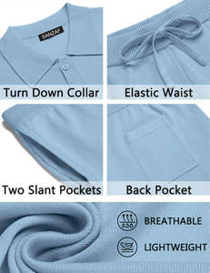 Ensembles de tenues 2 pièces imprimées pour hommes Ensemble chemise et short en tricot boutonné à manches courtes décontractées Tenues de plage d'été - Product Image 6