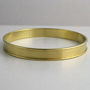 1940 California verde Floral Año Nuevo marrón envejecido griego mate pulsera ligera Floral indio ancho latón liso brazalete joyería - Product Image 4