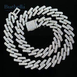 Collar de cadena cubana de diamante de moissanita de 14mm chapado en oro blanco de 14 quilates de plata 925 Premium para hombre con cierre de caja - Product Image 5