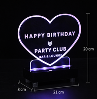 Panneau de réservation VIP triangulaire en acrylique lumineux personnalisé avec nom LED pour bar, club, discothèque, événement