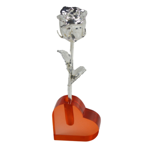 Rosa Natural con Acabado Plateado Brillante para Regalo de Aniversario, Regalo de San Valentín y el Mejor Regalo para Parejas, Diseño con Soporte Acrílico - Product Image 2
