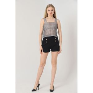 Laser Cut <b>Glitter</b> <b>Mesh</b> Wholesale Tank <b>Tops</b> - GRAY <b>GLITTER</b> - Product Image 3