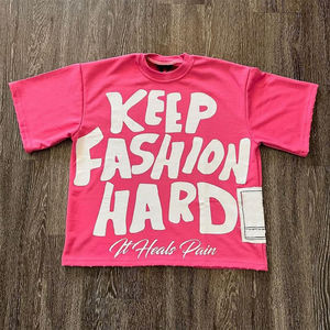 T-shirts en coton lourd à épaules tombantes avec broderie personnalisée, appliqué, tissé, DTG, 100% coton respirant, coupe ample pour homme - Product Image 1