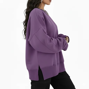 Sweat-shirt oversize pour femme, 100% coton, tissu doux, logo sur le devant, coupe décontractée, confortable, essentiel pour le printemps et l'automne - Product Image 5