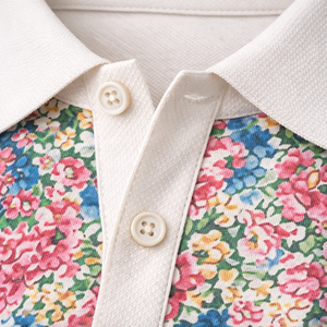 Polo de Hombre con Estampado Floral, Manga Corta, Cuello en Contraste, Transpirable, OEM ODM - Product Image 4