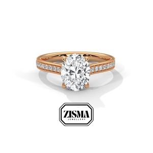 แหวนทองคำแท้14K มีสไตล์พร้อมเพชร2 CT ทรงรีสำหรับปลูกในห้องปฏิบัติการได้รับการรับรองการจัดหาเครื่องประดับหมั้นแบบกำหนดเอง - Product Image 3