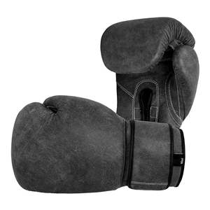 Guantes de Boxeo Profesionales de Cuero Sintético Transpirable y Ligero, Negros, de Medio Dedo, con Cierre de Gancho y Bucle, Correa de Muñeca Ajustable - Product Image 1