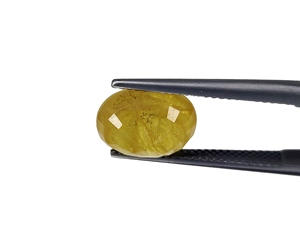 Saphir jaune naturel de qualité fine chauffé coupe ovale 6.30 carat taille de bague pierre de naissance de septembre pour la fabrication de bagues et de pendentifs - Product Image 3