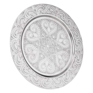 Assiettes décoratives de table en acier inoxydable pour mariages et événements spéciaux Assiettes de service pour décor de table - Product Image 2