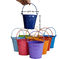 Mini pot à fleurs en métal de 3 pouces de hauteur, porte-crayons, seau à fleurs mignon en étain
