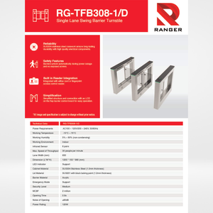 Barrera de Acceso Premium y Segura, Torniquete Elegante y Confiable, Solución de Entrada Inteligente con Funciones Avanzadas, Proveedor de Malasia - Product Image 2